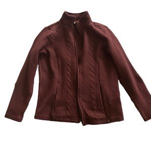 Croft & Borrow petite P XS maroon burgundy lightweight jacket collared zip up